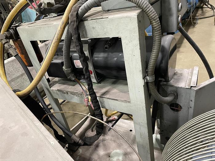 Used 97" POWELL SHAFTLESS FLOOR PICK UP UNWIND STAND 72" DIAMETER