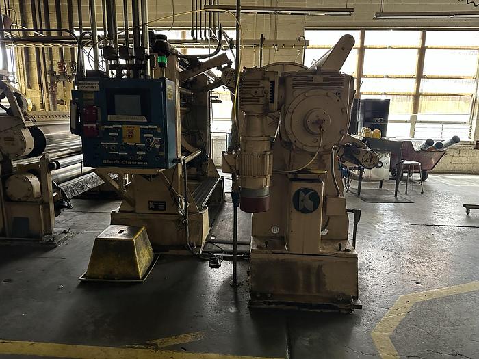 Used 72" WIDE BLACK CLAWSON TURRET UNWIND WITH SPLICER 50" DIAMETERS