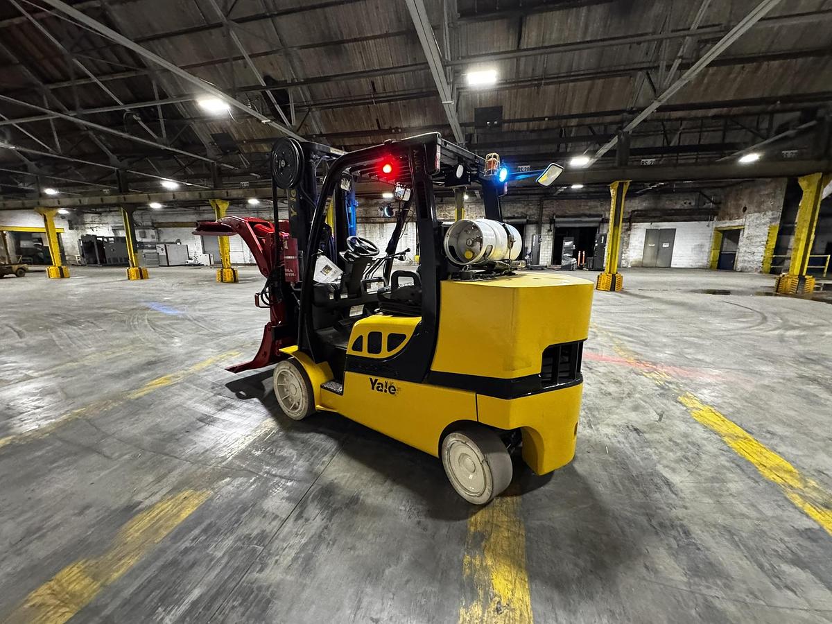 Used 12,000 POUND YALE GC120VXPRS FORKLIFT WITH 72" BOLZONI CLAMP MANUFACTURED 2021