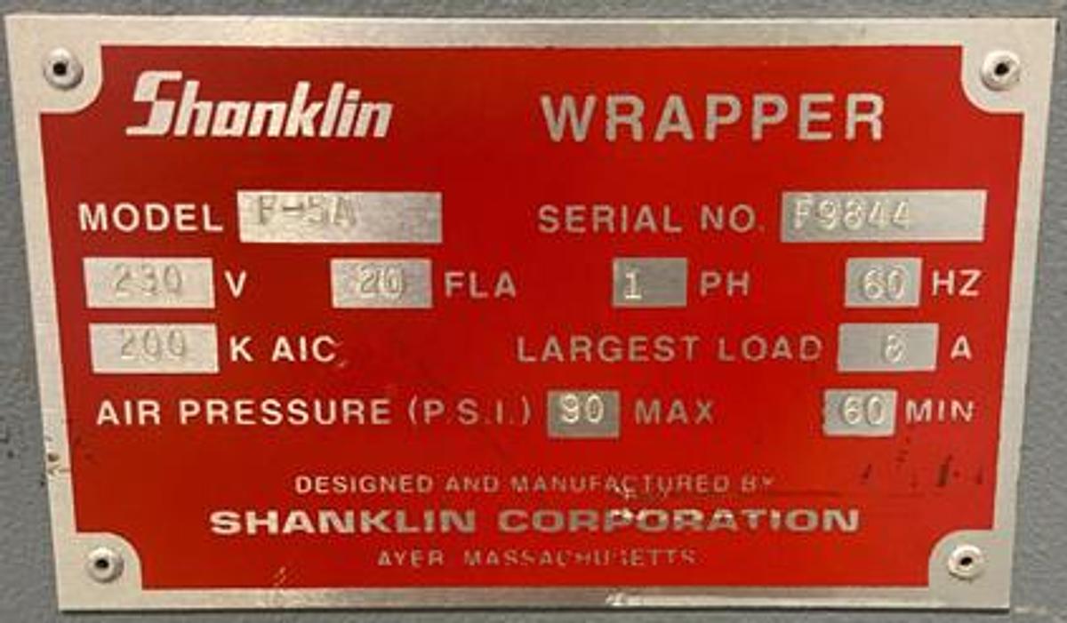 Used SHANKLIN F-5A AUTOMATI SIDE SEAL SHRINK SYSTEM WITH SHANKLINE T-7XL SHRINK TUNNEL