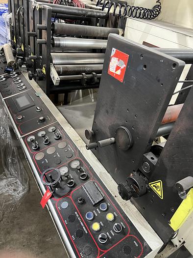 Used 15" WIDE NILPETER FB-4300 8 COLOR FLEXO PRESS 1 DIE CUTTING STATION
