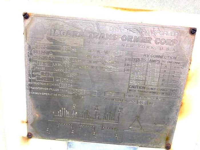 Used NIAGRA TRANSFORMER CORP. DRY TRANSFORMER ENCLOSED