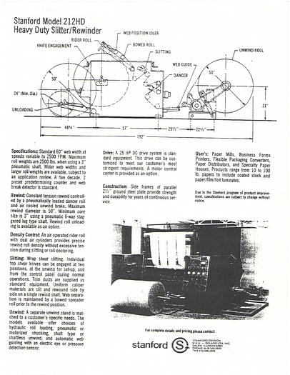 Used 40" STANFORD 212 HD 40" MAXIMUM DIAMETER 2500 FPM