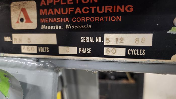 Used APPLETON MFG. MODEL RN 5 CORE KNOTCHER