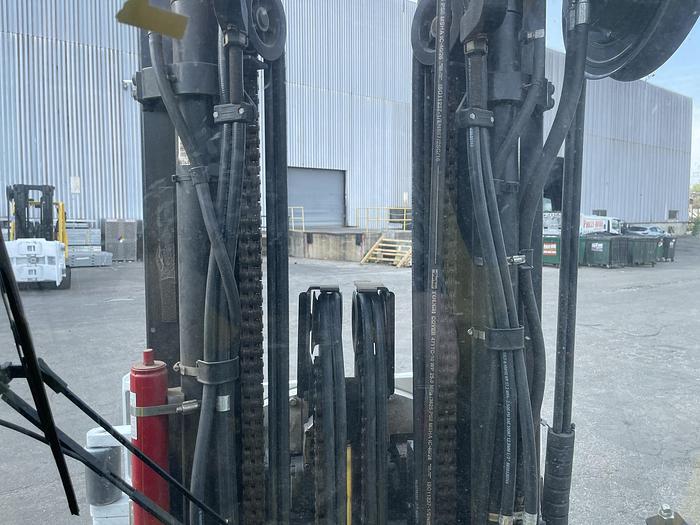Used 12,000 POUND CAPACITY HYSTER MODEL S120FTPRS ENCLOSED CAB ROLL CLAMP FORKLIFT MFG. 2017