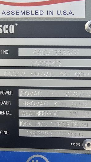 Used ASCO 9000 SERIES LOAD BANK 1000KW 480VAC 3PH 60HZ WITH 1000 KVA MGM TRANSFORMER