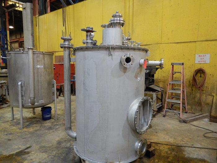 Used 500 GALLON 316 S/S TANK 5' DIA. X 4' STRAIGHT SIDE