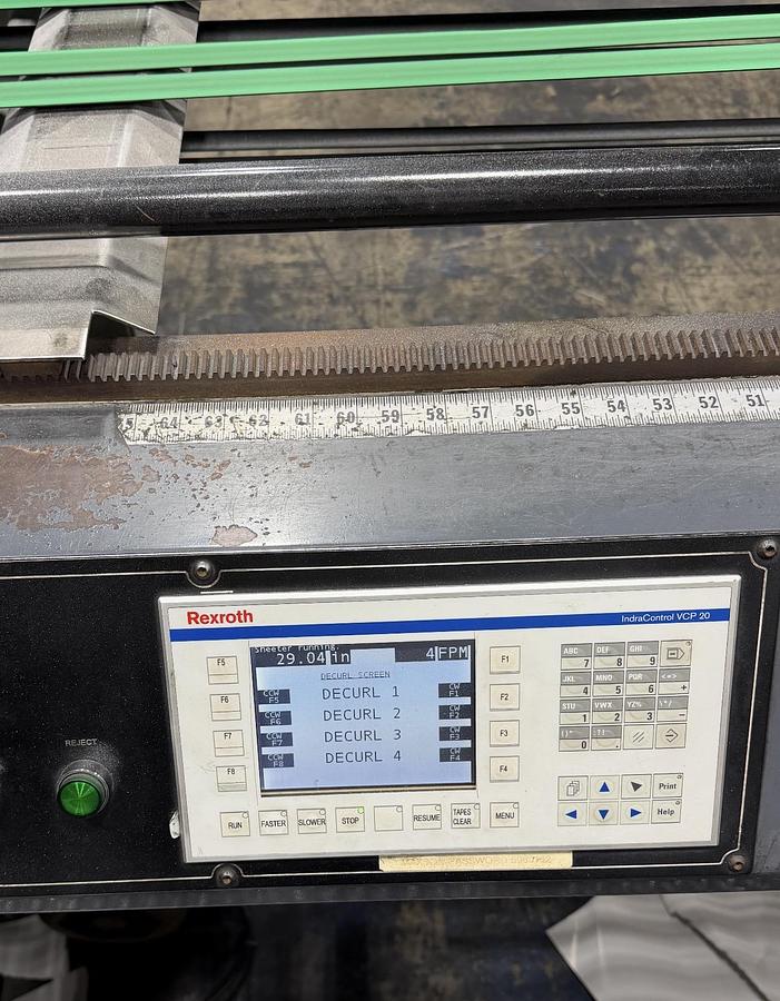 Used 65" WIDE MAXSON MDH DUAL ROTARY SHEETER - FOUR UNWIND STANDS - MANUFACTURED 2014 - PENDING LS