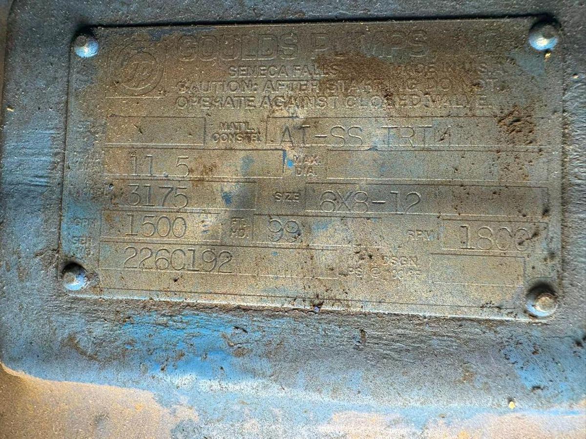 Used GOULDS 3175S POWER END PULLOUT PUMP PART 3X6-12 316 STAINLESS STEEL