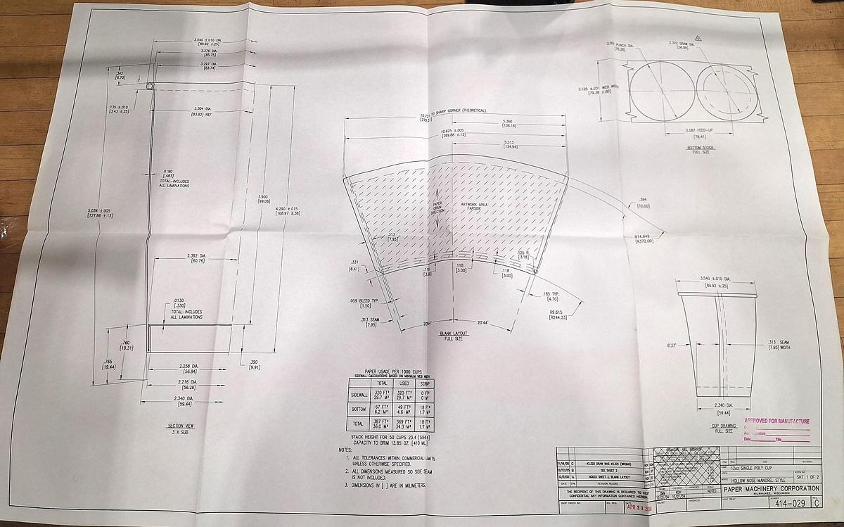 Used PAPER MACHINERY CORPORATION PMC CORPORATION PMC-1000 12OZ CUPS (Line #2)