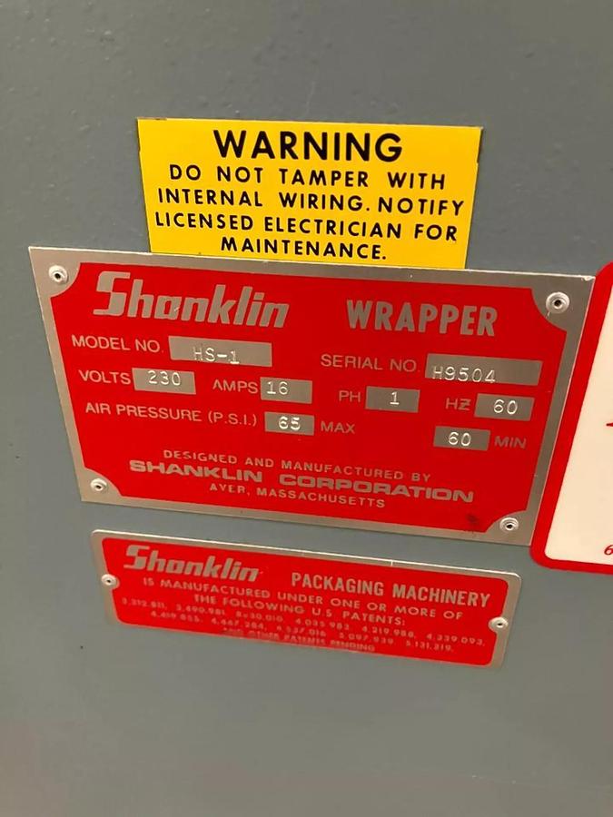 Used SHANKLIN HS-1 HIGH SPEED SIDE SEAL SHRINK WRAPPER