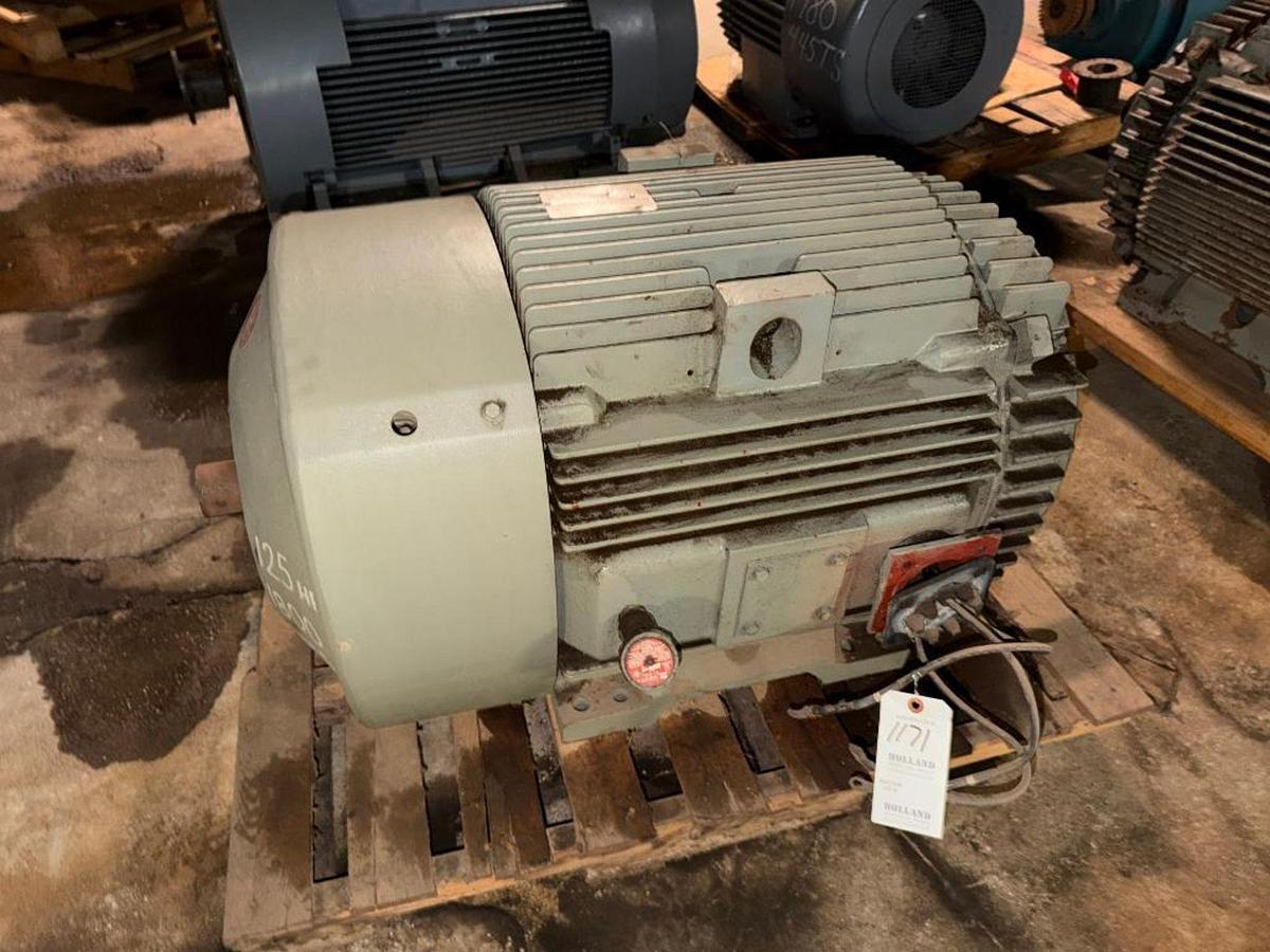 Used 125HP GE MOTORS AC MOTOR FRAME 444TSFCZ