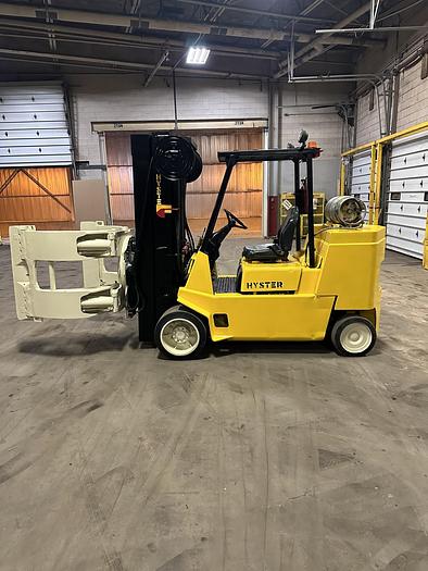 Used 12,000 POUND CAPACITY HYSTER MODEL S120XL2S FORKLIFT WITH PAPER ROLL CLAMP - MIA JF