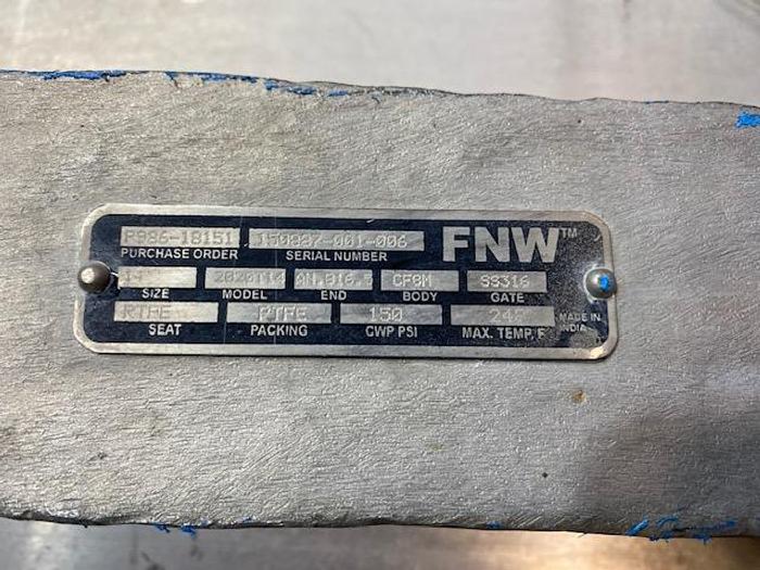 Used FNW MDL. 2020T14 SIZE 14" SLIDE GATE VALVE GATE 316 SS