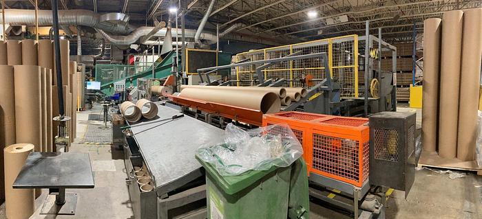 Used 120" WIDE CORETECH MODEL CM-11 AUTOMATIC CORE CUTTER - 1" - 12" ID CORES