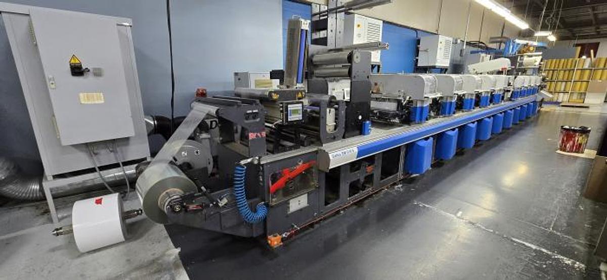 Used 20" WIDE GALLUS EM 510 SERVO DRIVEN 10 COLOR UV FLEXO PRESS