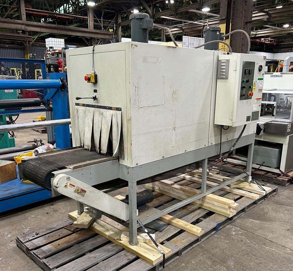Used TEXWRAP 1809SS SERVO SIDE SEAL SHRINK WRAP SYSTEM W/ TEXWRAP 24"L ADJUSTABLE WIDTH CONVEYOR
