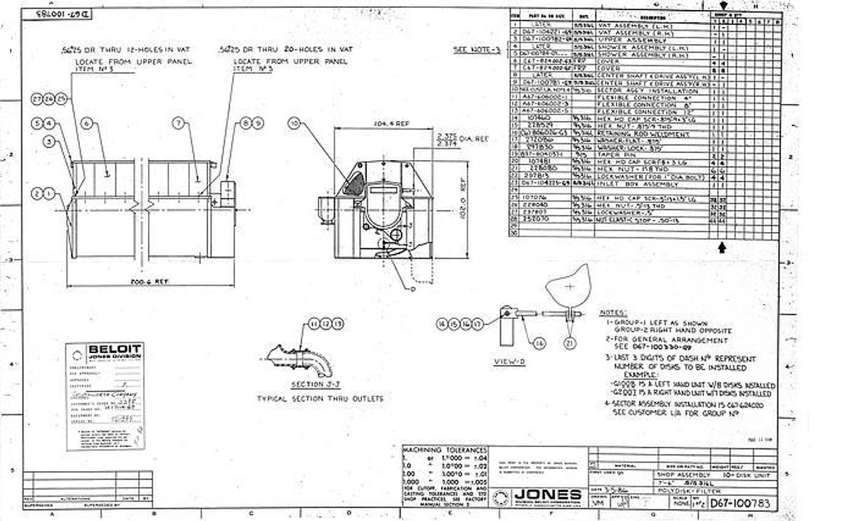 Used BELOIT JONES MDL 3980 7'6" (2286MM) X 10 DISC SAVEALL S/S