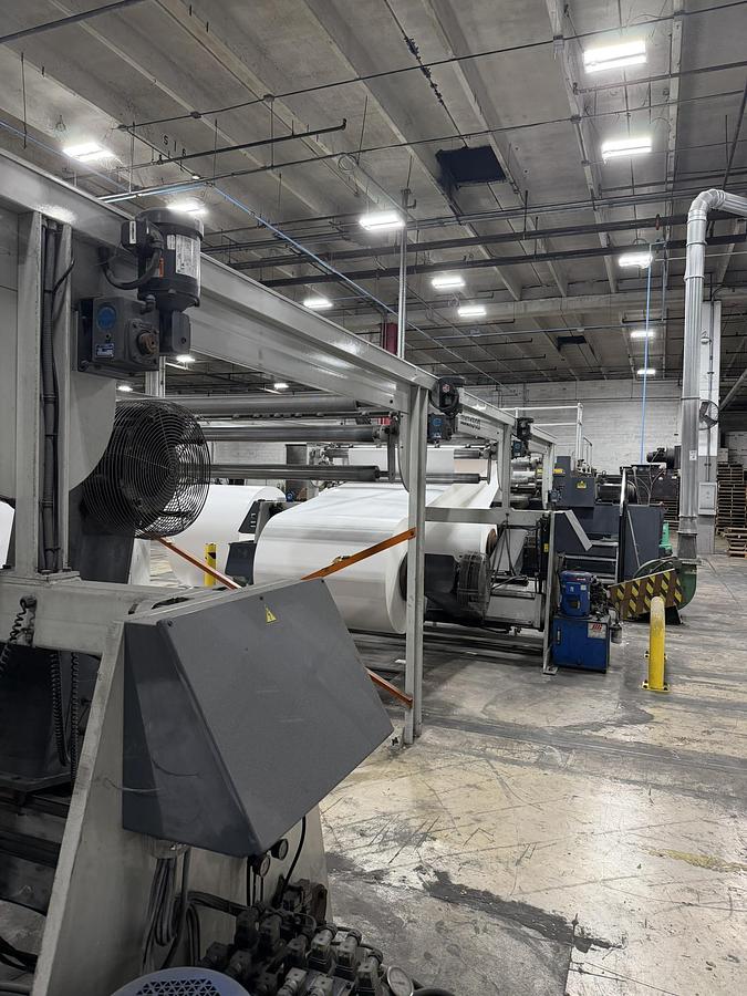 Used 65" WIDE MAXSON MDH DUAL ROTARY SHEETER - FOUR UNWIND STANDS - MANUFACTURED 2014 - PENDING LS