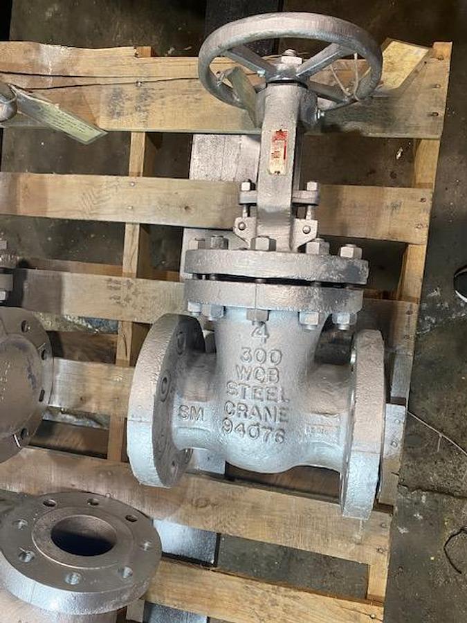 Used CRANE CO. SIZE 4" CLASS 400 STEEL MANUAL BALL VALVES LOT OF (3)