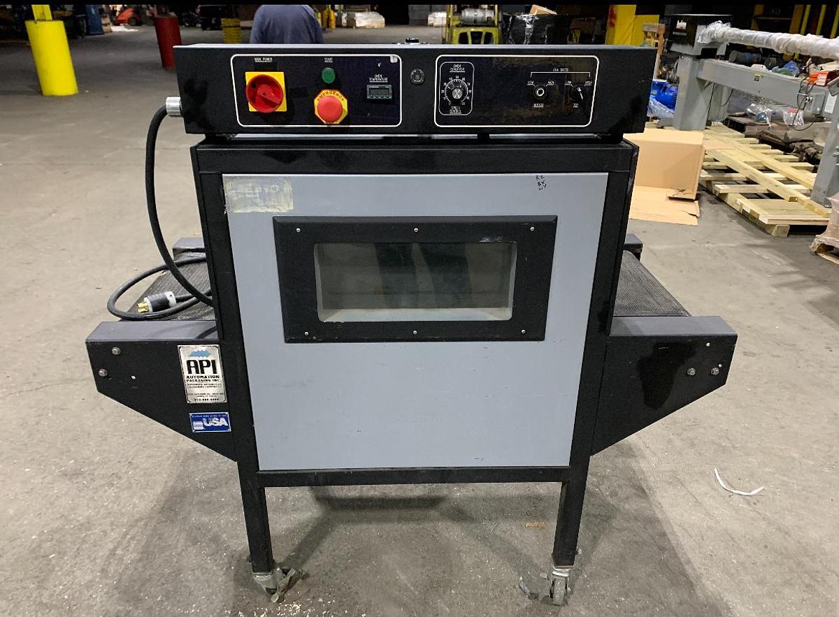 Used TEXWRAP SPARTAN MODEL 2215L COMPACT AUTOMATIC L-BAR SEALER WITH API VV218 SHRINK TUNNEL