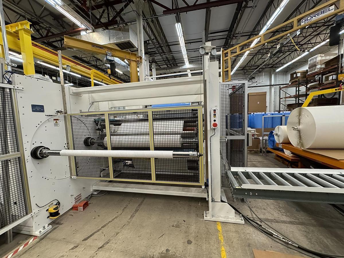 Used 72" WIDE CATBRIDGE MODEL 324 CONTINUOUS RUN SIMPLEX TURRET 24-36" REWIND DIAMETER