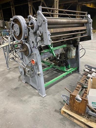 Used 55" BECK ROTARY KNIFE SHEETER W/ OUTPUT BELT CONVEYOR 7.5 HP