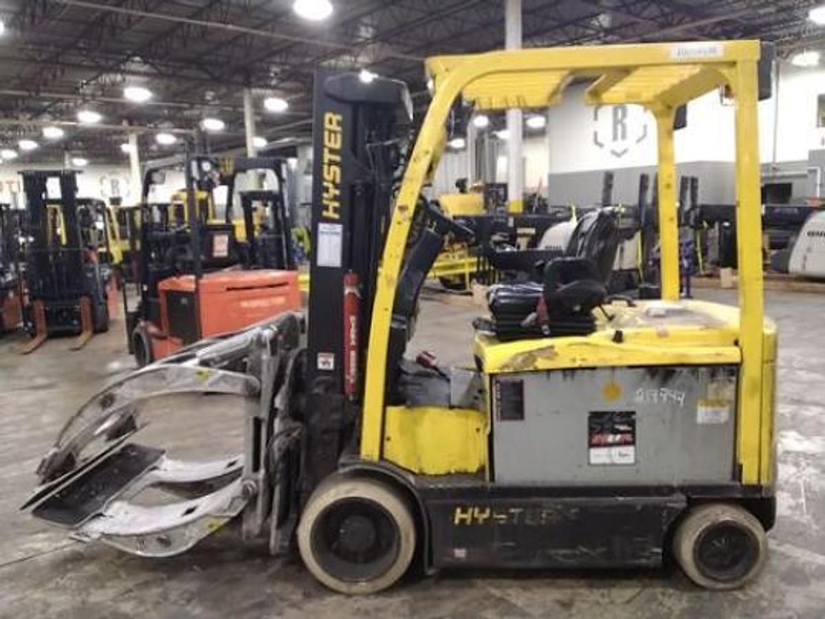 Used 7,000 LB CAPACITY HYSTER ELECTRIC FORKLIFT CLASS III WITH ROLL CLAMP