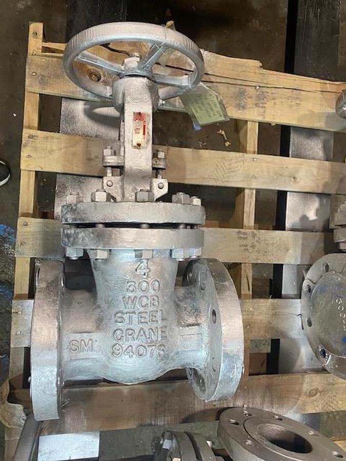 Used CRANE CO. SIZE 4" CLASS 400 STEEL MANUAL BALL VALVES LOT OF (3)