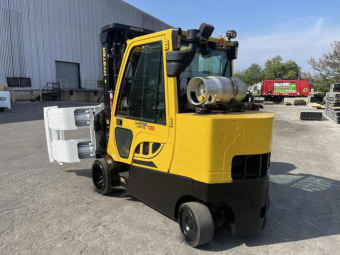 Used 12,000 POUND HYSTER S120FTPRS FORKLIFT WITH PAPER ROLL CLAMP MFG. 2017- PENDING SALE NF