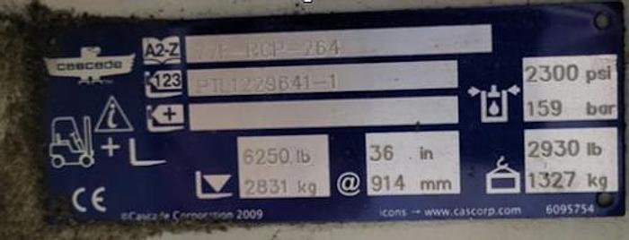 Used 12,000 POUND CAPACITY HYSTER S120FTPRS FORKLIFT WITH 72" CASCADE CLAMP