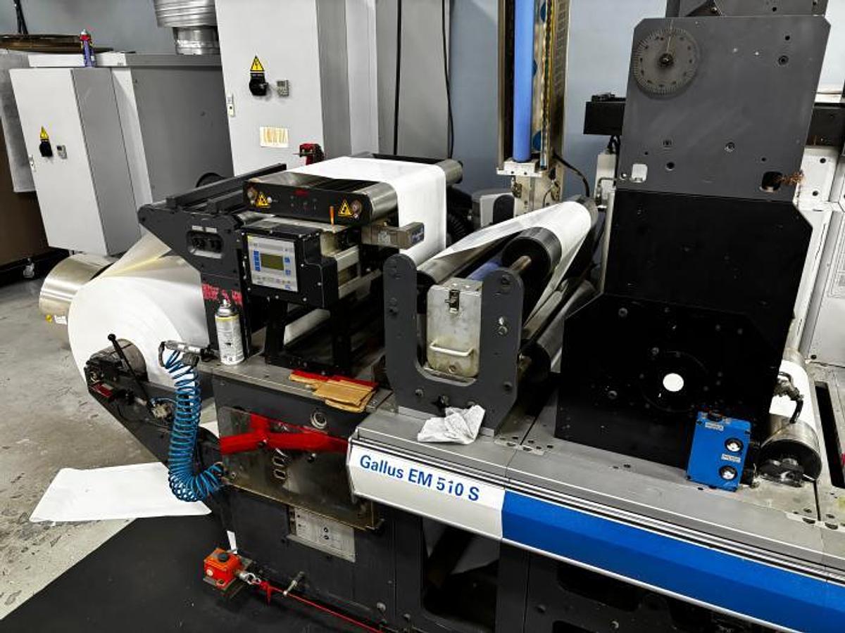 Used 20" WIDE GALLUS EM 510 SERVO DRIVEN 10 COLOR UV FLEXO PRESS