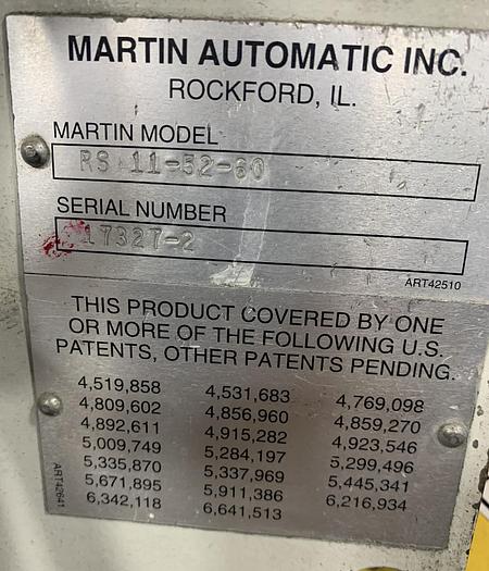 Used 52" WIDE MARTIN AUTOMATIC REWIND STAND MODEL RS-11-52-60 - PENDING SALE