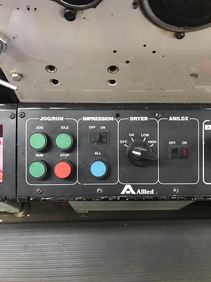 Used 13" ALLIED MODEL 313 4 COLOR 3 DIE STATION FLEXO PRESS