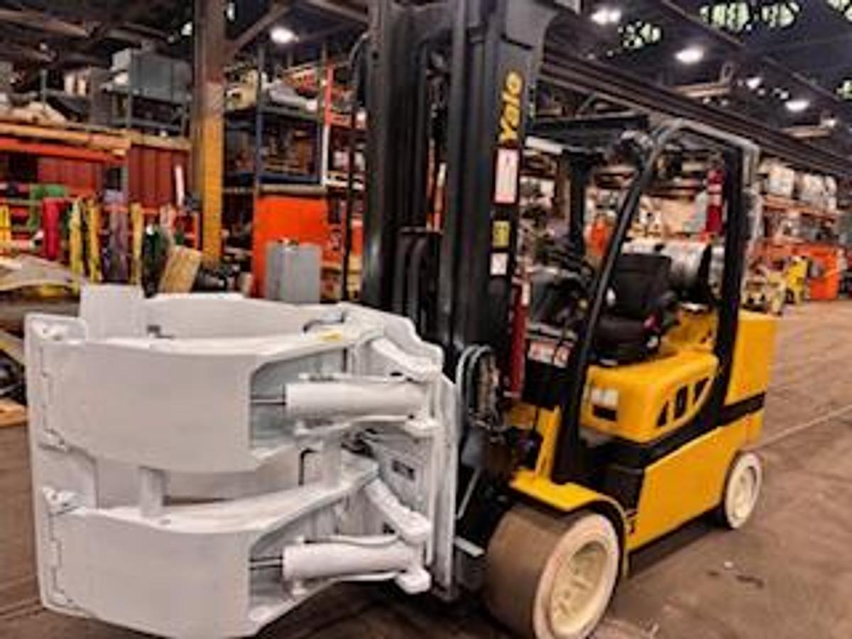 Used 12,000 POUND YALE GLC120SVX PAPER ROLL CLAMP TRUCK FORKLIFT WITH CASCADE CLAMP MANUFACTURED 2018