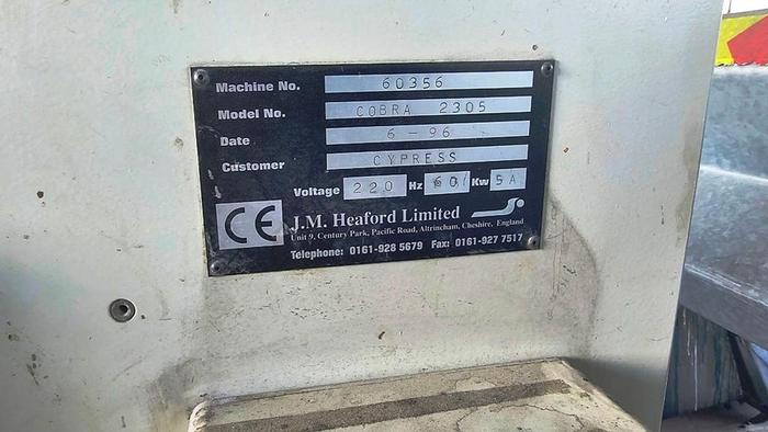 Used 60" JM HEAFORD MOUNTER PROOFER MODEL COBRA 2305