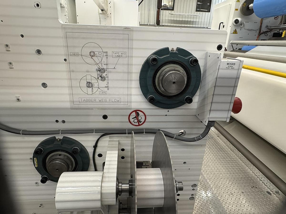 Used 72" WIDE CATBRIDGE MODEL 324 CONTINUOUS RUN SIMPLEX TURRET 24-36" REWIND DIAMETER