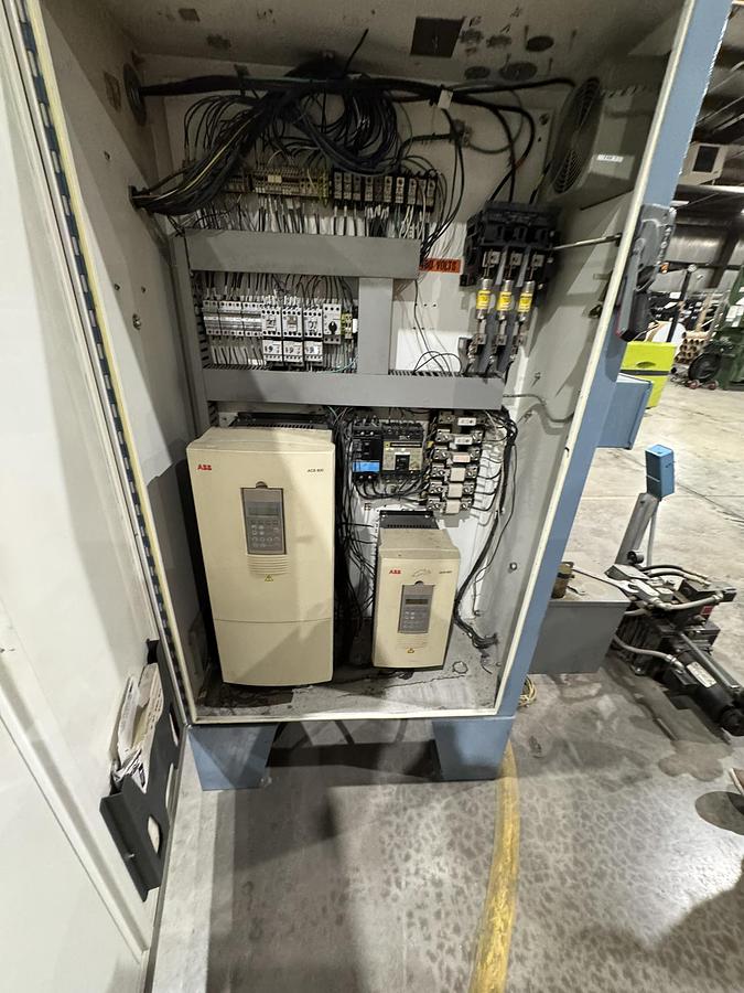 Used 72" WIDE JENNERJAHN MODEL SRA-72 COUNTER ROLL SLITTER REWINDER