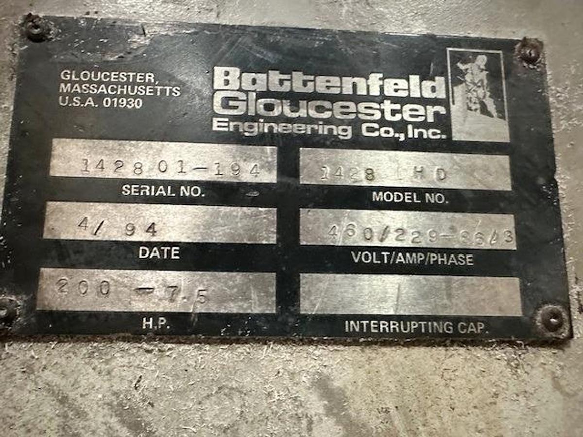 Used BATTENFELD GLOUCESTER MODEL 1428HD GRANULATOR 200 HP