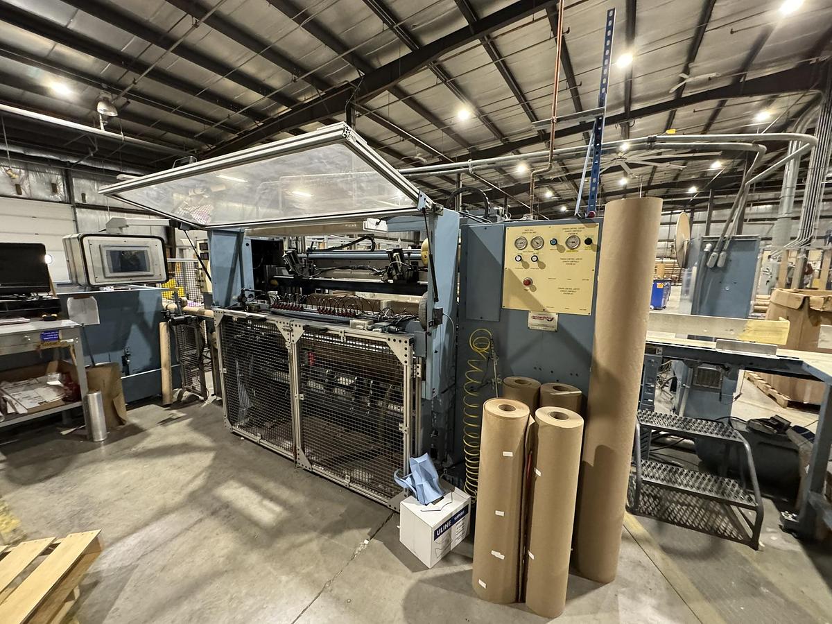 Used 72" WIDE JENNERJAHN MODEL SRA-72 COUNTER ROLL SLITTER REWINDER