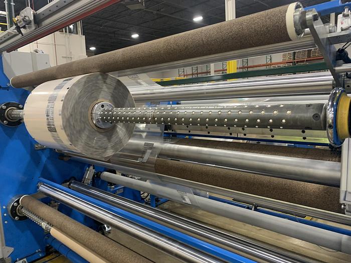 Used 94" WIDE ELITE CAMERON MODEL CW800HD CANILEVERED DUPLEX SLITTER REWINDER