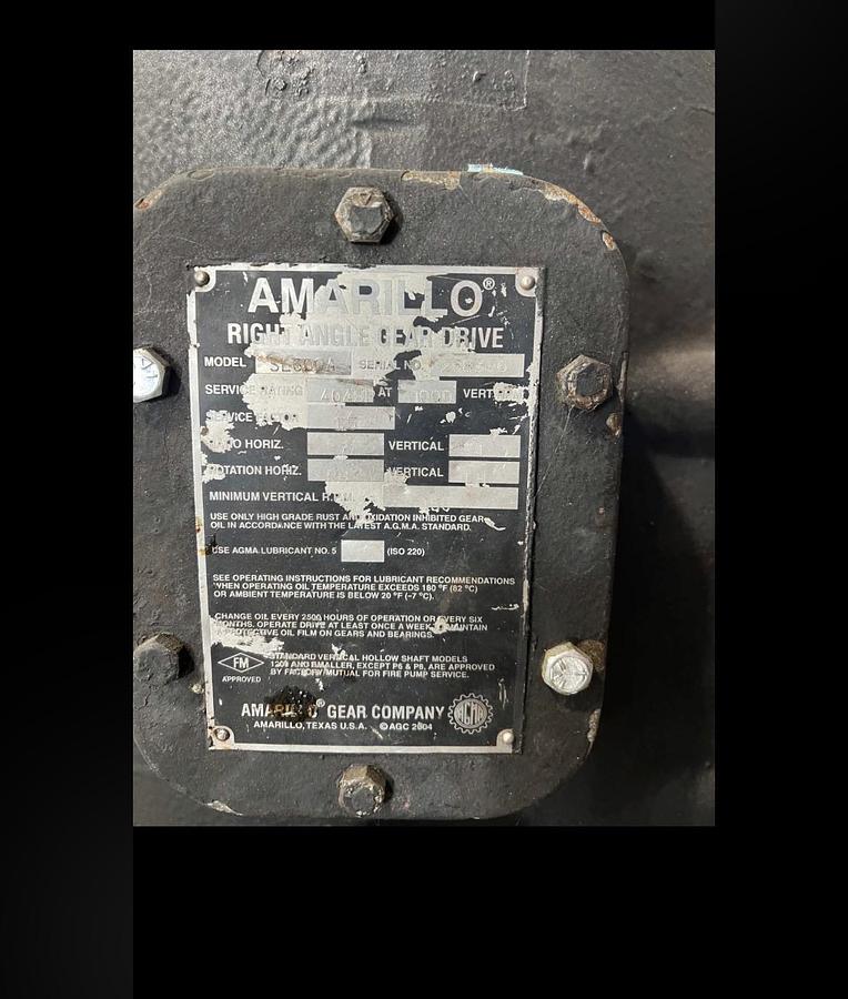 Refurbished AMARILLO GEAR CO. MDL. SL600A RIGHT ANGLE GEAR DRIVE REBUILT