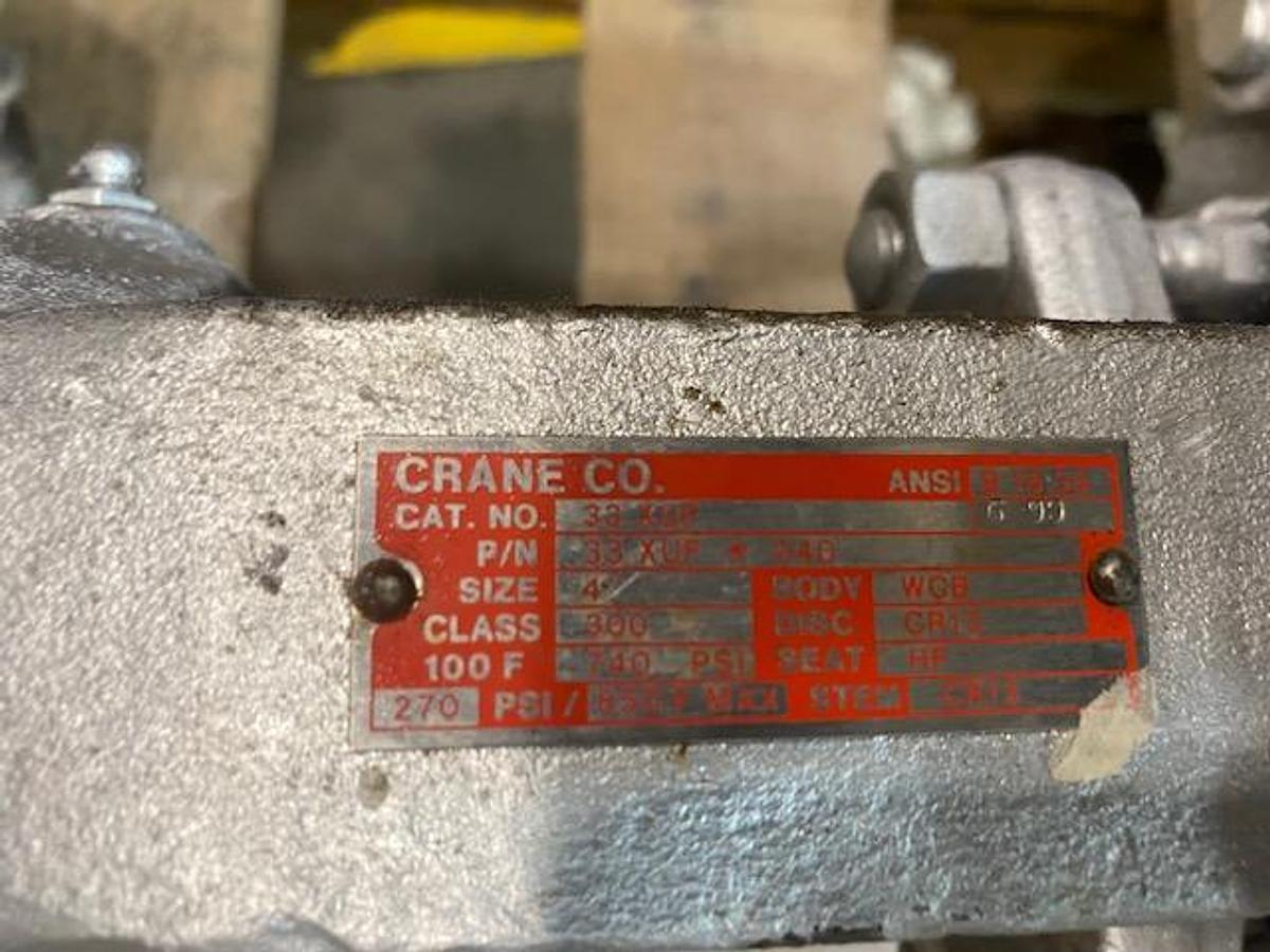 Used CRANE CO. SIZE 4" CLASS 400 STEEL MANUAL BALL VALVES LOT OF (3)