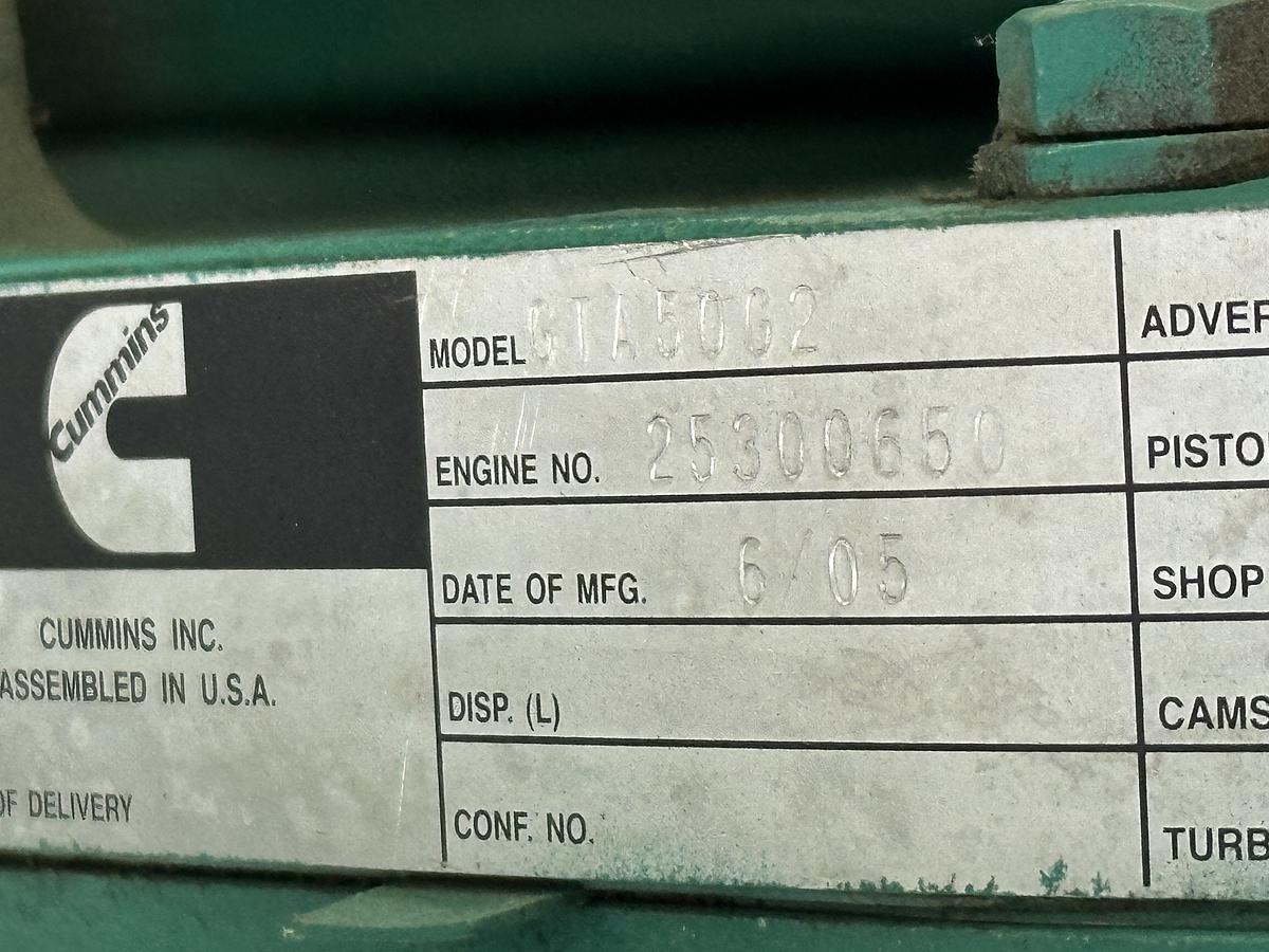 Used 750kW CUMMINS MODEL GFLB NATURA GAS GENERATOR