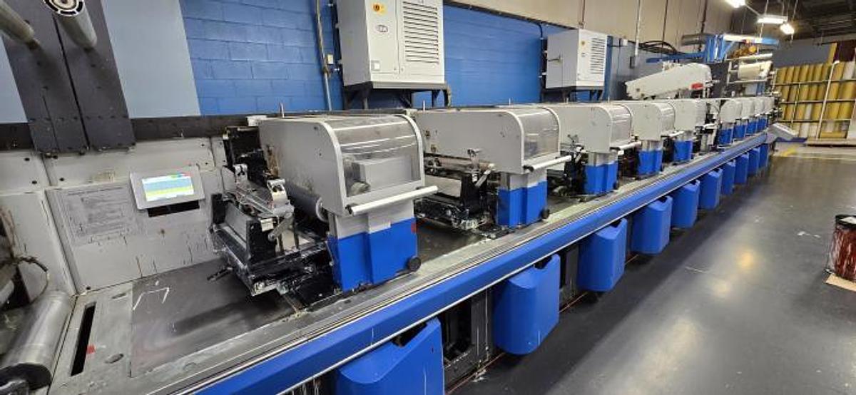 Used 20" WIDE GALLUS EM 510 SERVO DRIVEN 10 COLOR UV FLEXO PRESS