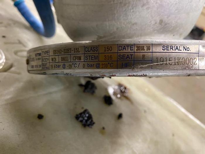 Used EMERESO TYPE OSO6OO-004STACW ACTUATOR WITH 4" BALL VALVE