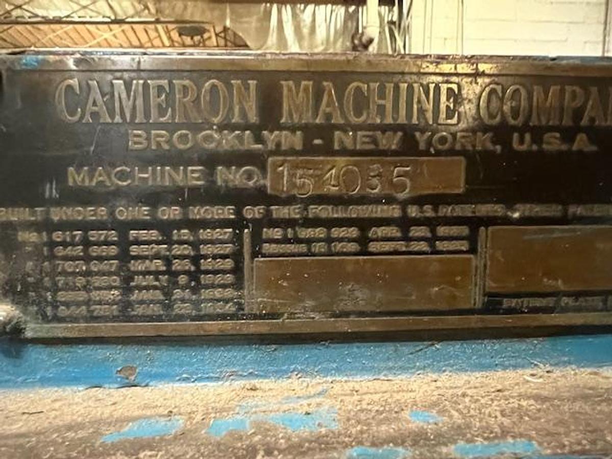 Used 73" CAMERON TWO DRUM WINDER SCORE SLITTING - STILL RUNNING