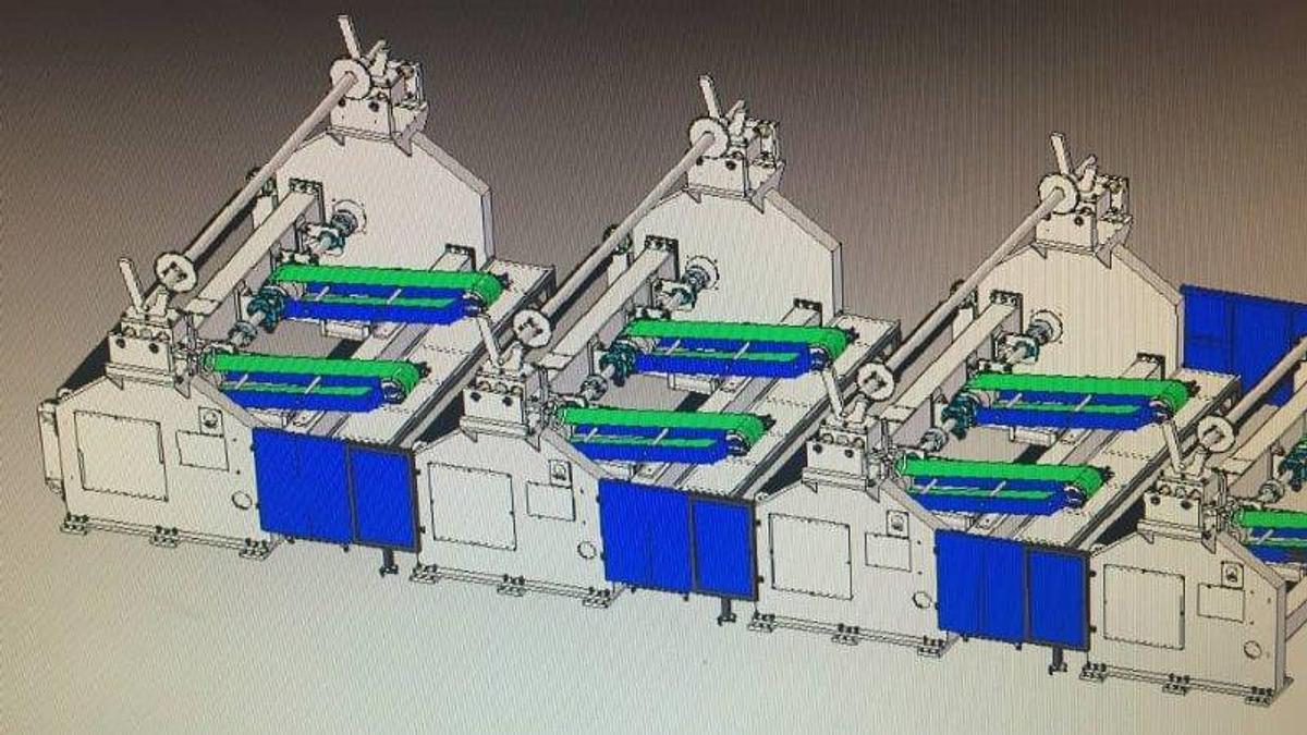 Used BAOSUO MODEL PF-EA-2900 112" WIDE SLITTER REWINDER