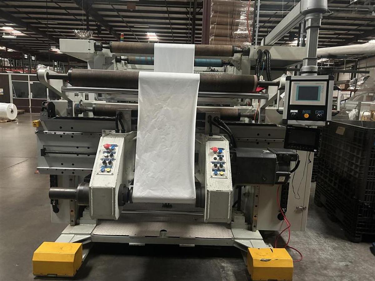 Used 51" WIDE KARLVILLE DUPLEX SLITTER REWINDER MODEL SLIT-JHS-1300 MFG 2013