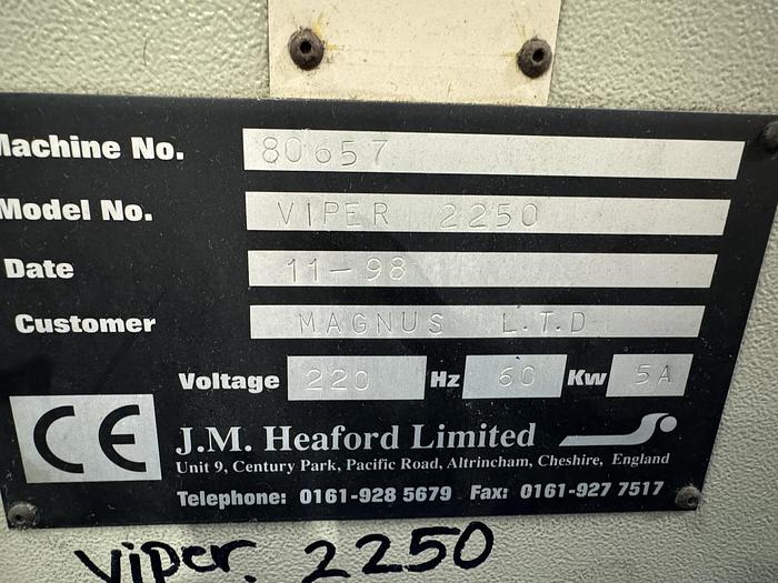 Used JM HEAFORD MODEL VIPER 2250 MOUNTER PROOFER